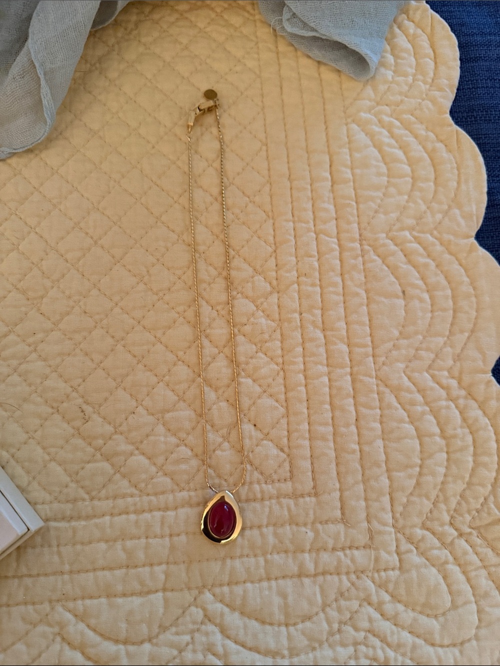 Vintage Givenchy Necklace with Red Enamel Pendant